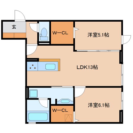 日吉町駅 徒歩17分 1階の物件間取画像